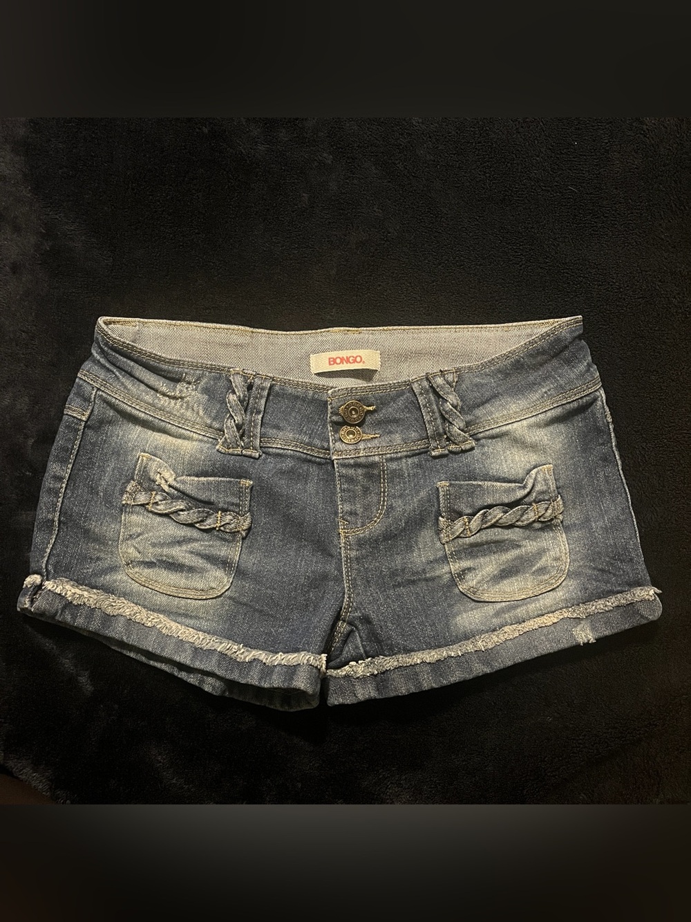 Vintage Y2K Teens size 3 Bongo low-rise micro denim shorts